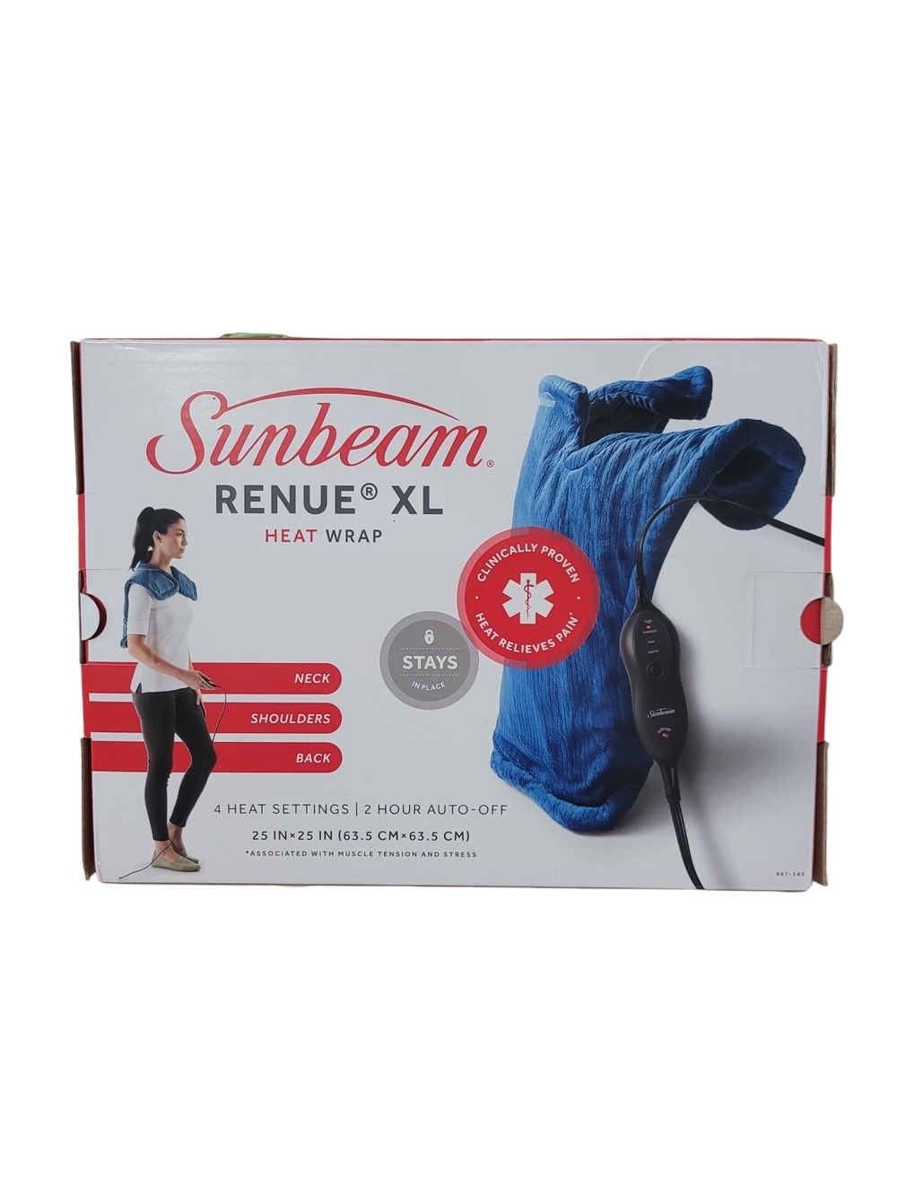 New Sunbeam Renue XL Heat Wrap - Lakeshore Blue